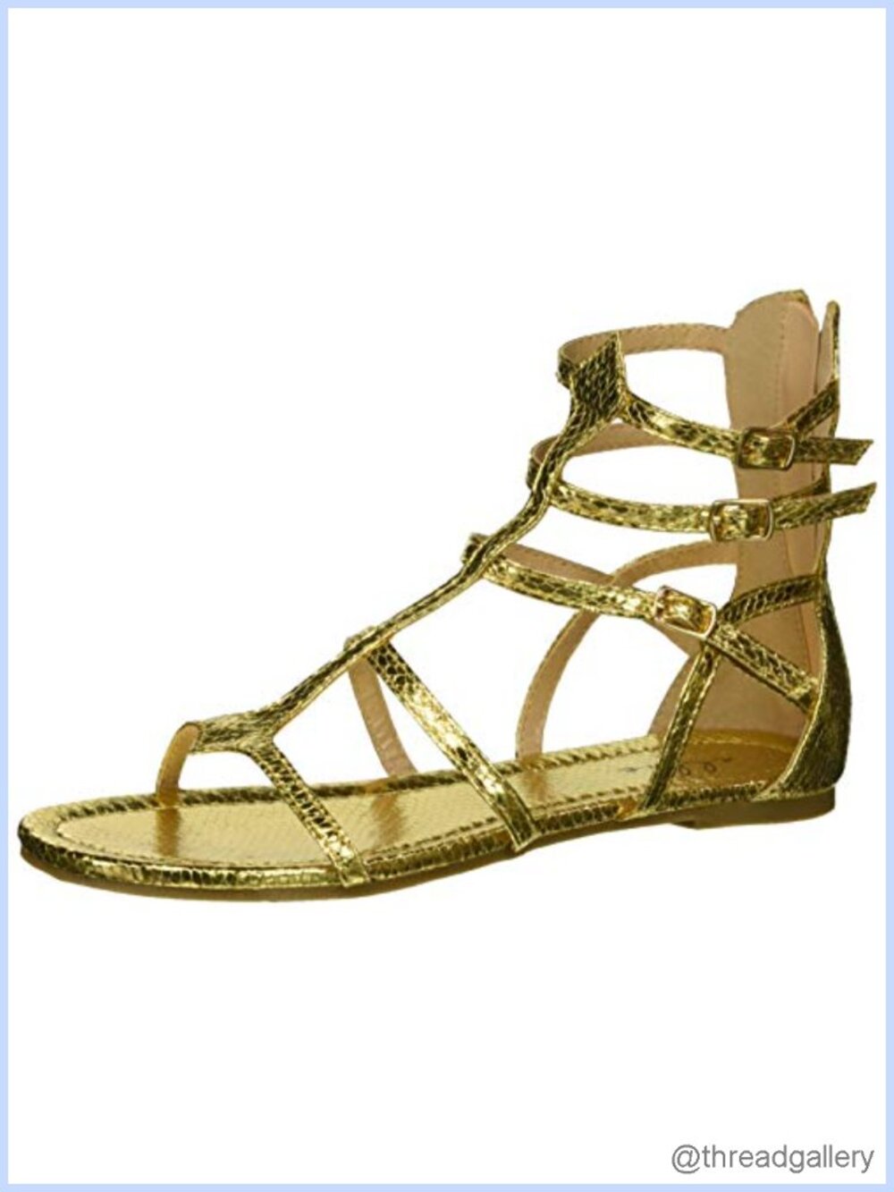Women's Slide Sandals with Rhinestone Embellished Gladiator Ankle Strap